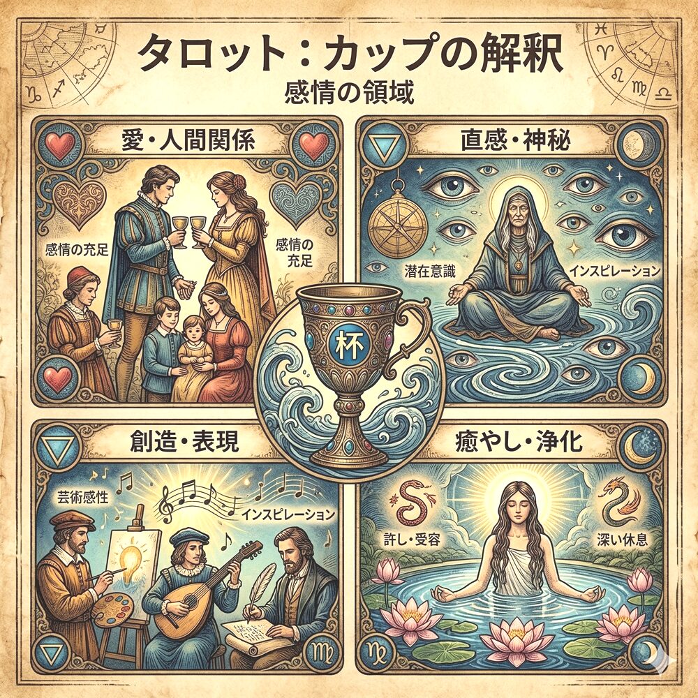 カップ（杯）完全ガイド｜魂を潤す「愛と直感」の聖杯