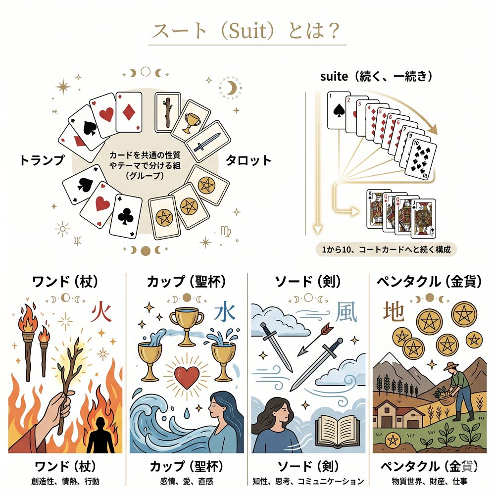 タロットのスート（Suit）とは？4つのエレメントが教える意味と解釈のコツ