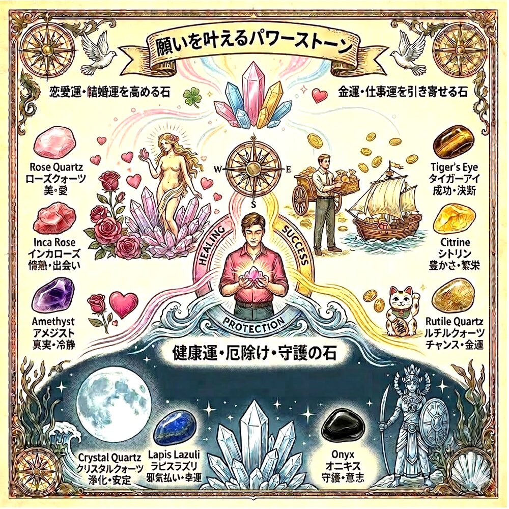 パワーストーンの開運効果｜大地のエネルギーを味方につける「幸運の鍵」
