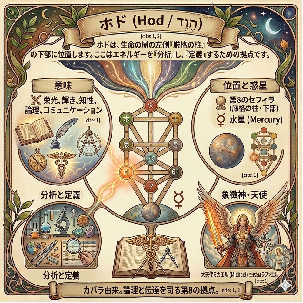 ホド（Hod）完全ガイド｜論理と言葉を司る「聖なる栄光」の知恵