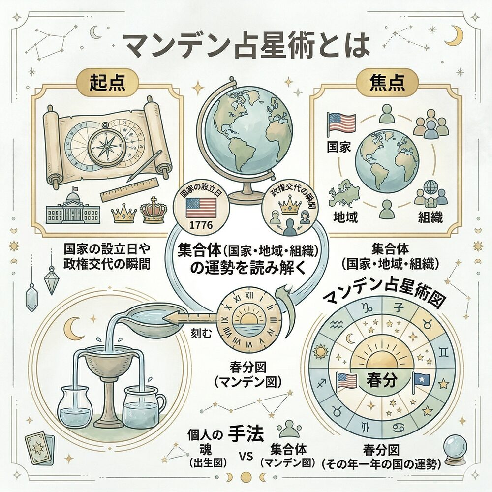 マンデン占星術とは？国家や社会、経済の動向を占う特徴と活用法を解説
