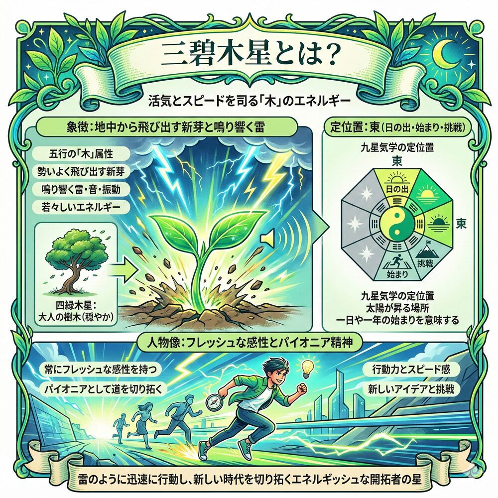三碧木星の性格と運勢！雷のごとく進む「行動と成長」の星