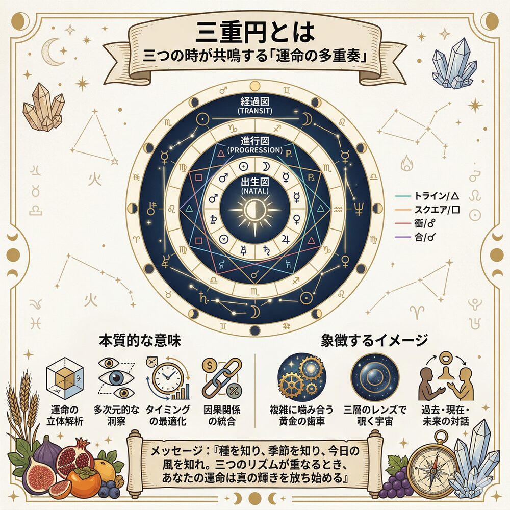 占星術の三重円の意味とは？宿命・成長・好機を読み解く究極の技法