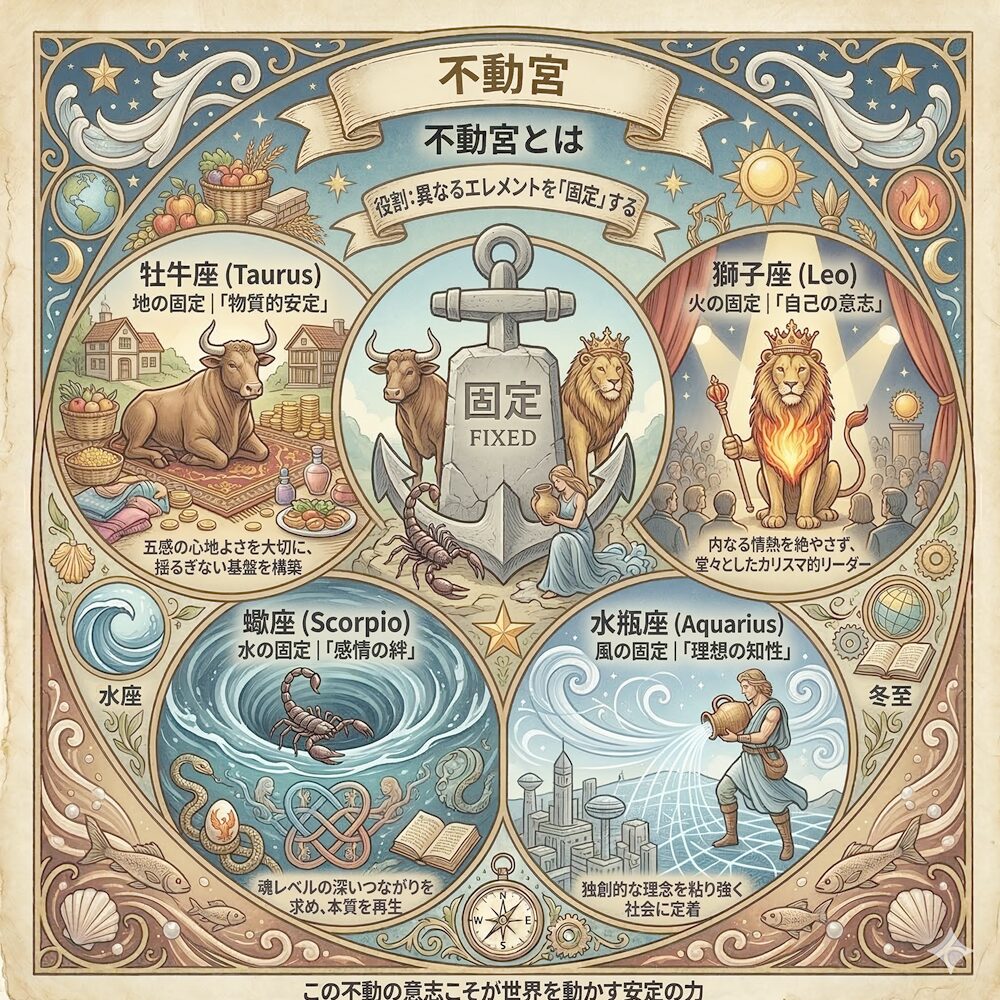 不動宮（固定宮）とは？｜物事を安定させ、最高潮を維持する「宇宙の守護神」