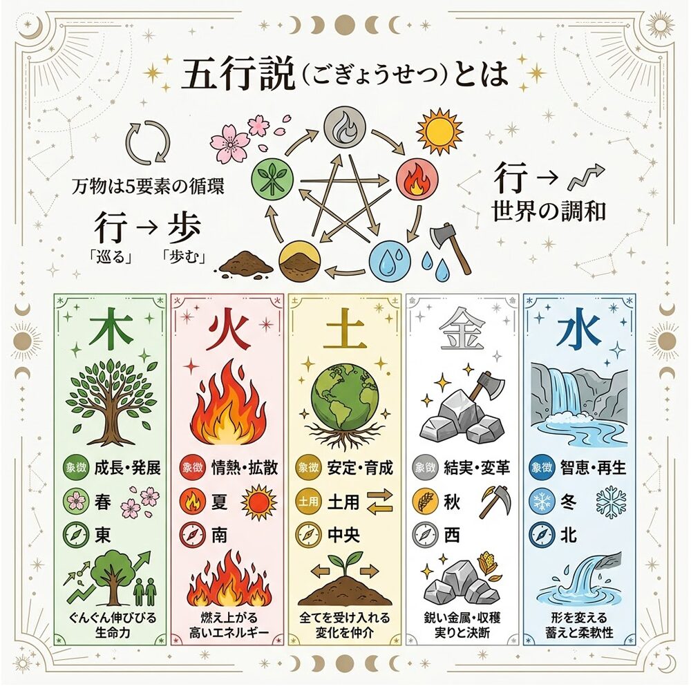 五行説とは？木火土金水の意味と相性、運気を整える活用法を解説