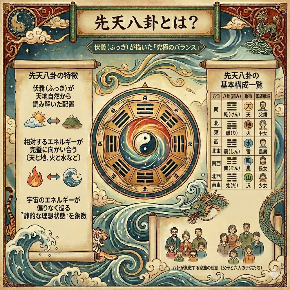 先天八卦とは？宇宙の理想と調和を映す「究極の配置」完全ガイド
