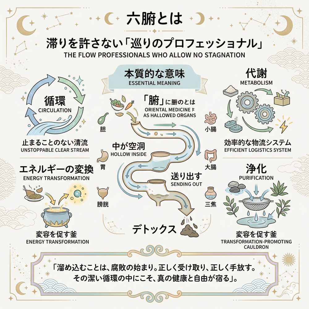 六腑（ろっぷ）の意味とは？身体を巡る「黄金の通り道」を整え、生命力を再起動
