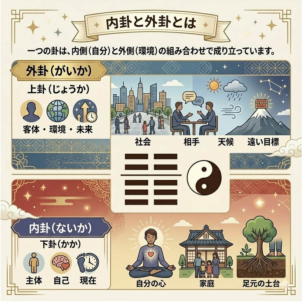 内卦（ないか）とは？｜易占で読み解く「あなたの本音」と「足元の真実」
