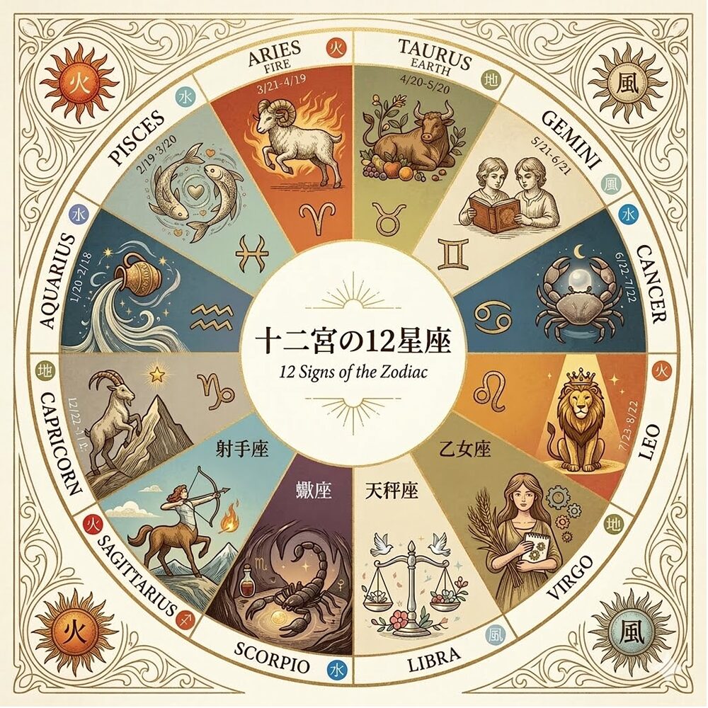 十二宮（12星座）とは？｜宇宙が描く「魂の地図」と個性の源泉