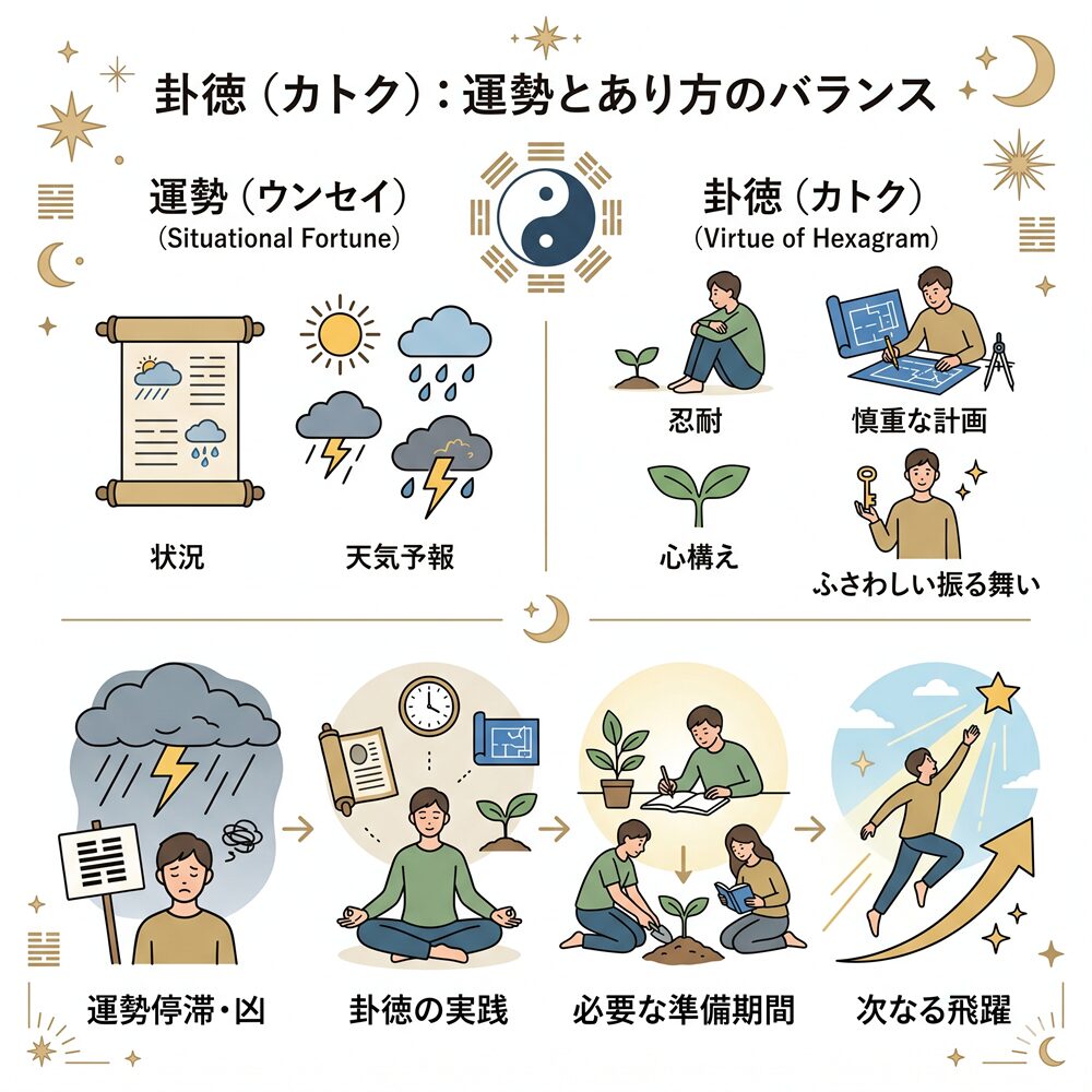 卦徳（けとく）の意味とは？｜運命を切り拓く「性格」と「行動指針」