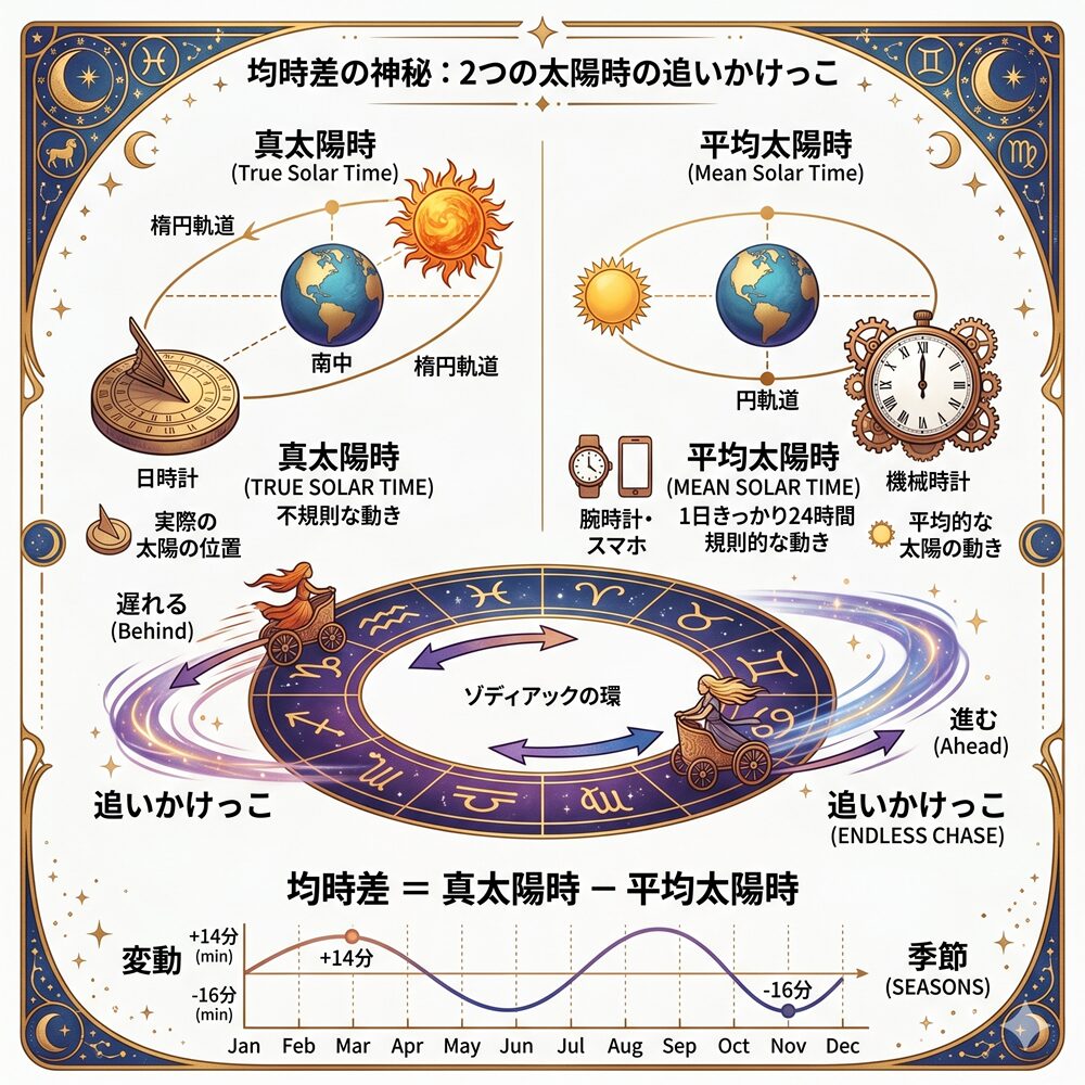 均時差（きんじさ）の意味とは？｜時計と太陽がズレる「15分のミステリー」