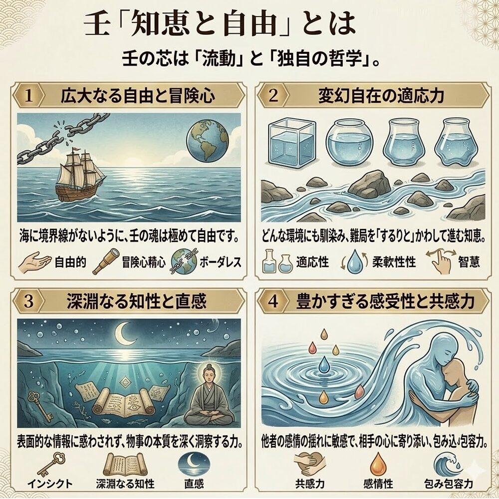 壬（じん）とは？大海の如き自由と知恵を宿す「陽の水」の正体