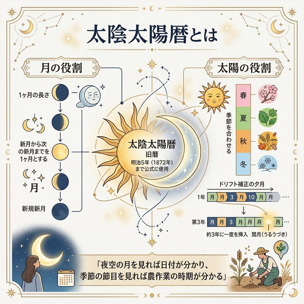 太陰太陽暦（旧暦）の仕組みとは？月と太陽が教える自然のリズム