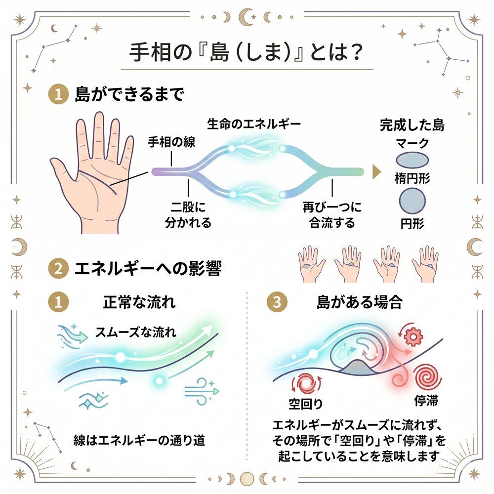 手相の「島（しま）」とは？意味・場所別の警告・トラブルを回避する対策法