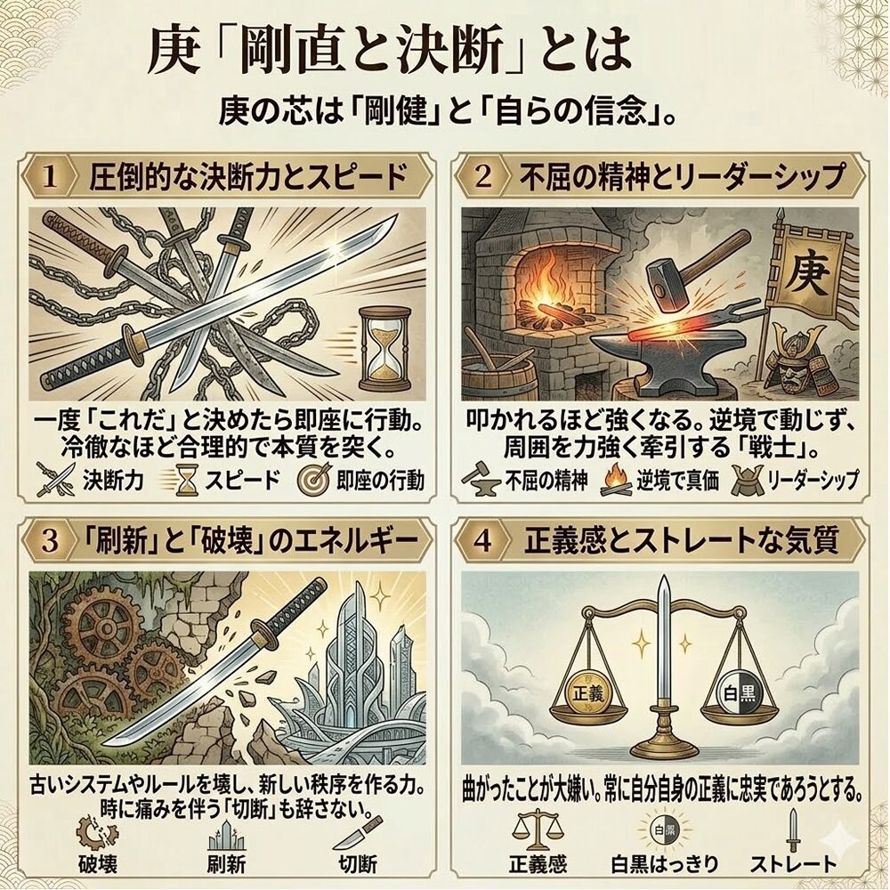 庚（こう）とは？｜停滞を斬り裂き、新たな時代を切り拓く「鋼の剣」