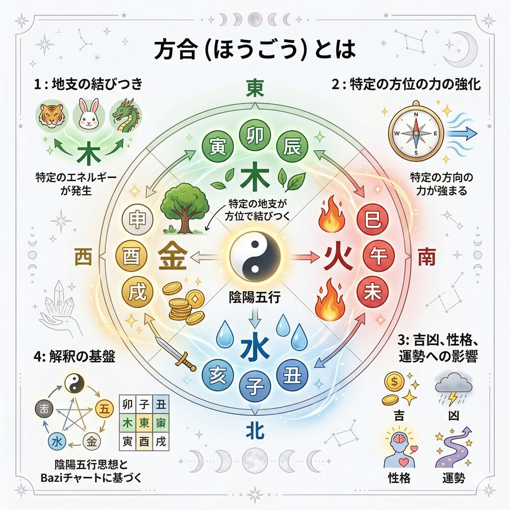 方合（ほうごう）とは？四柱推命の地支が作る最強の五行エネルギーと運勢への影響