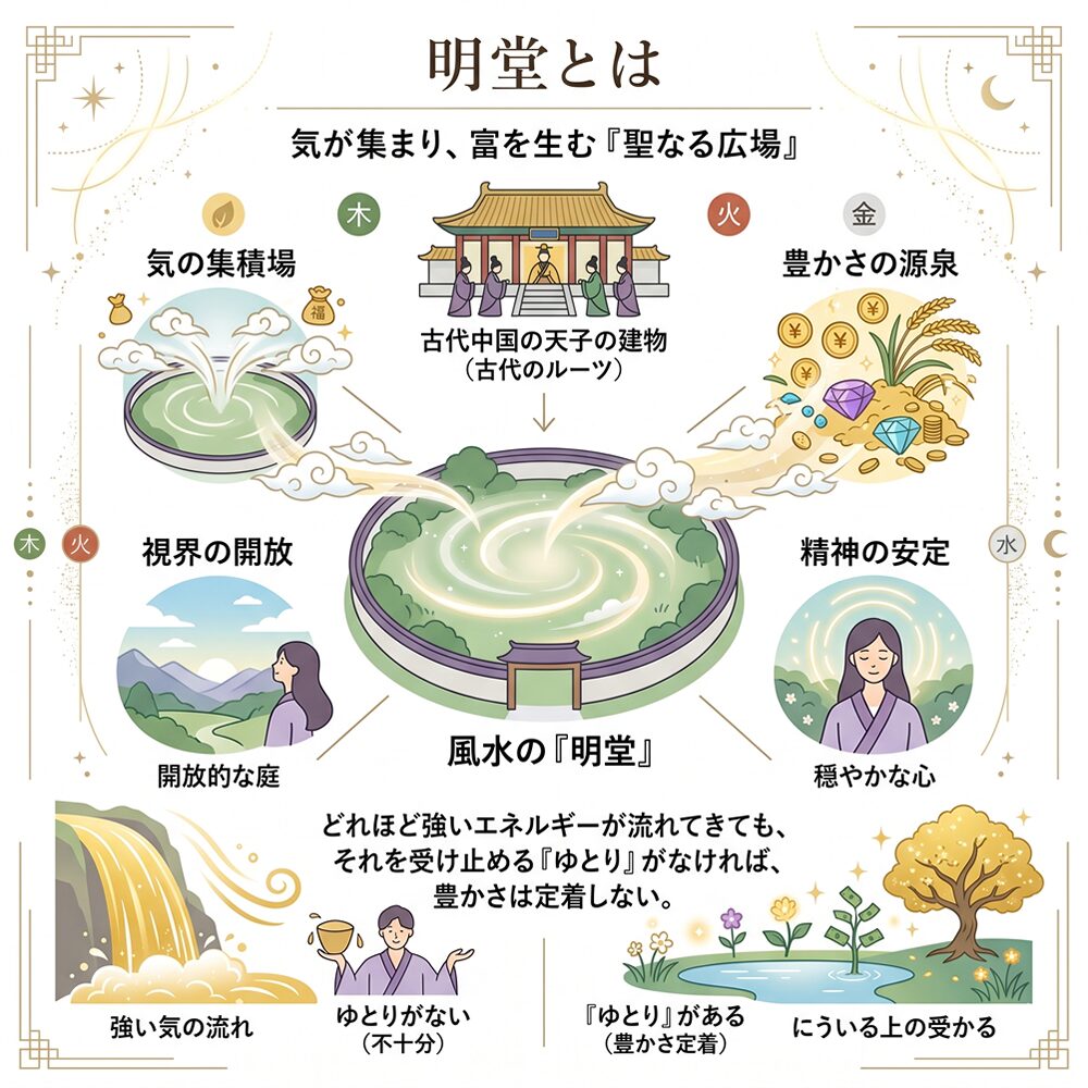 明堂（めいどう）の意味とは？良い気が溜まる「運気の貯水池」を作る法則
