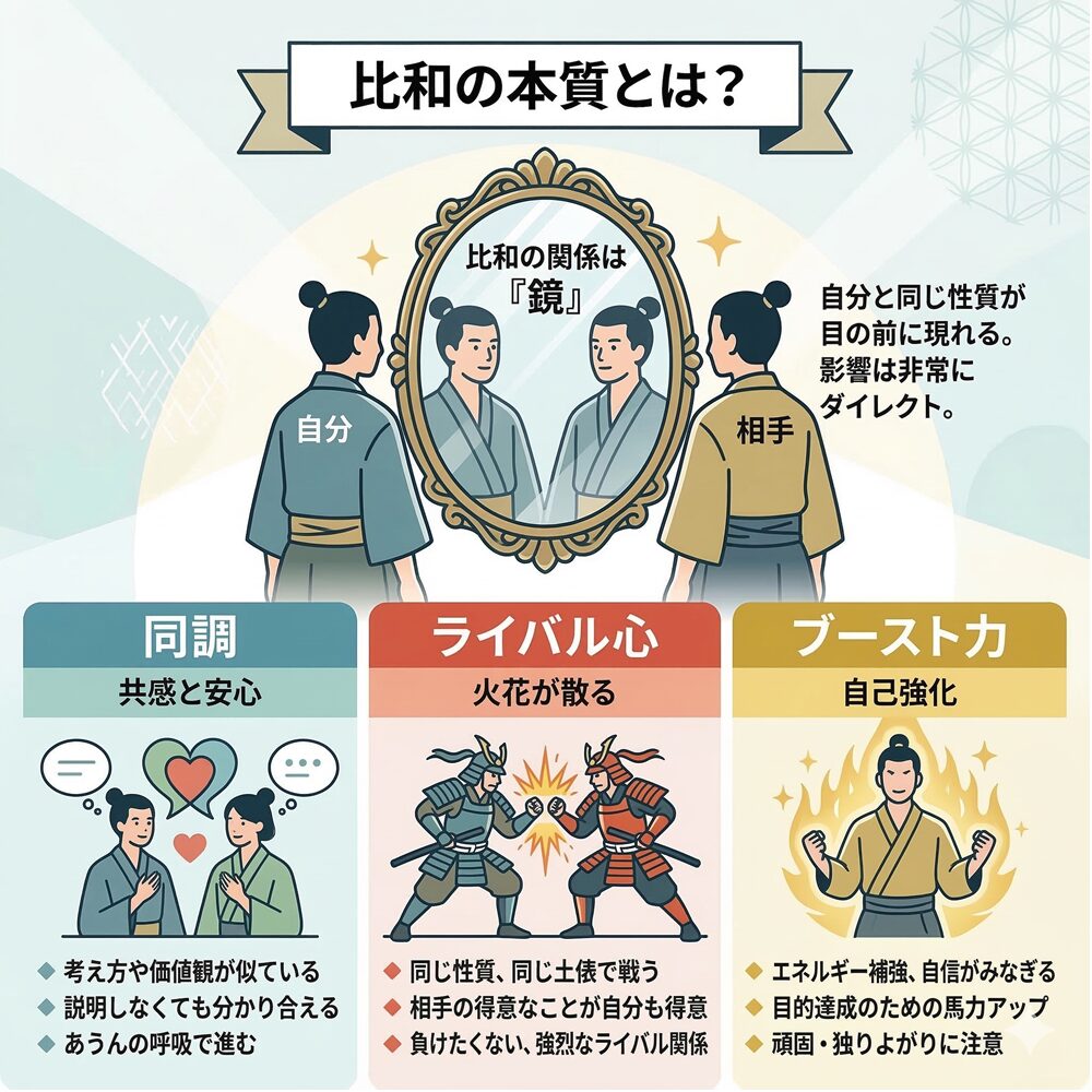 比和（ひわ）とは？意味と特徴｜自分を映し出し、エネルギーを倍増させる「同質」の力
