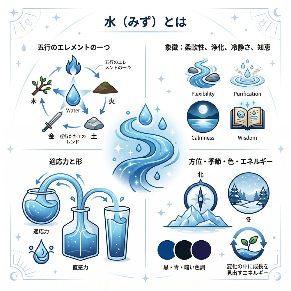 五行の「水」とは？柔軟性と知恵を司るエネルギーの秘密と風水活用術