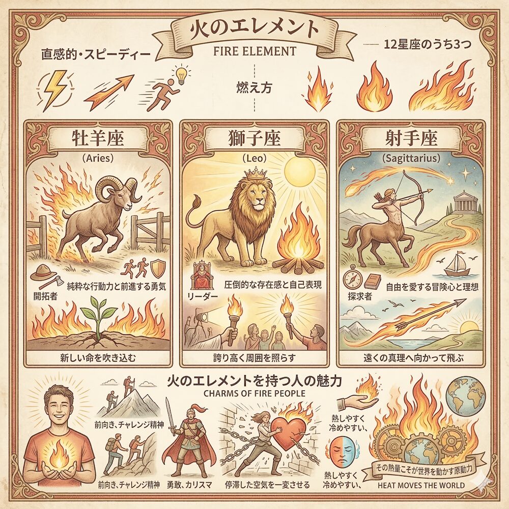 火のエレメント解説｜未来を切り拓く「情熱」と「創造」の源泉