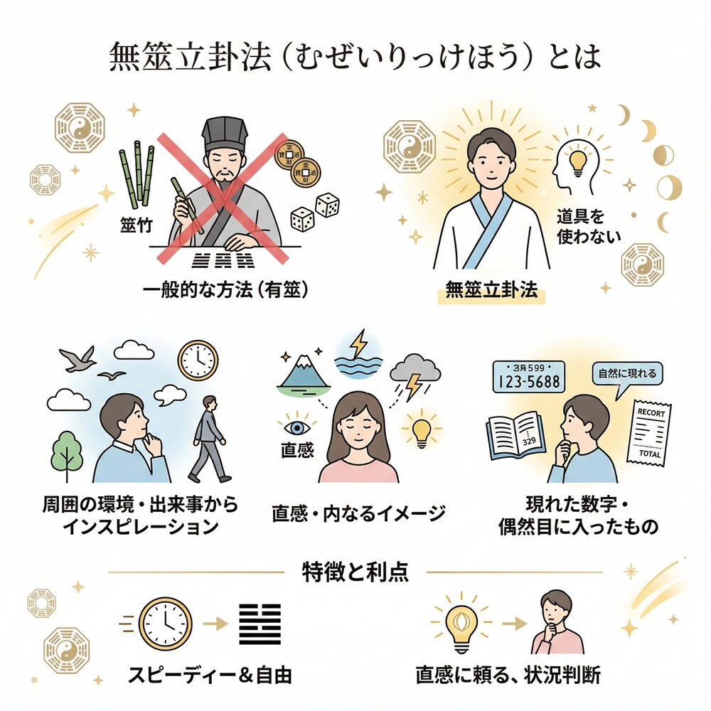 無筮立卦法（むぜいりっけほう）とは？道具を使わず直感で未来を予見する易占の極意
