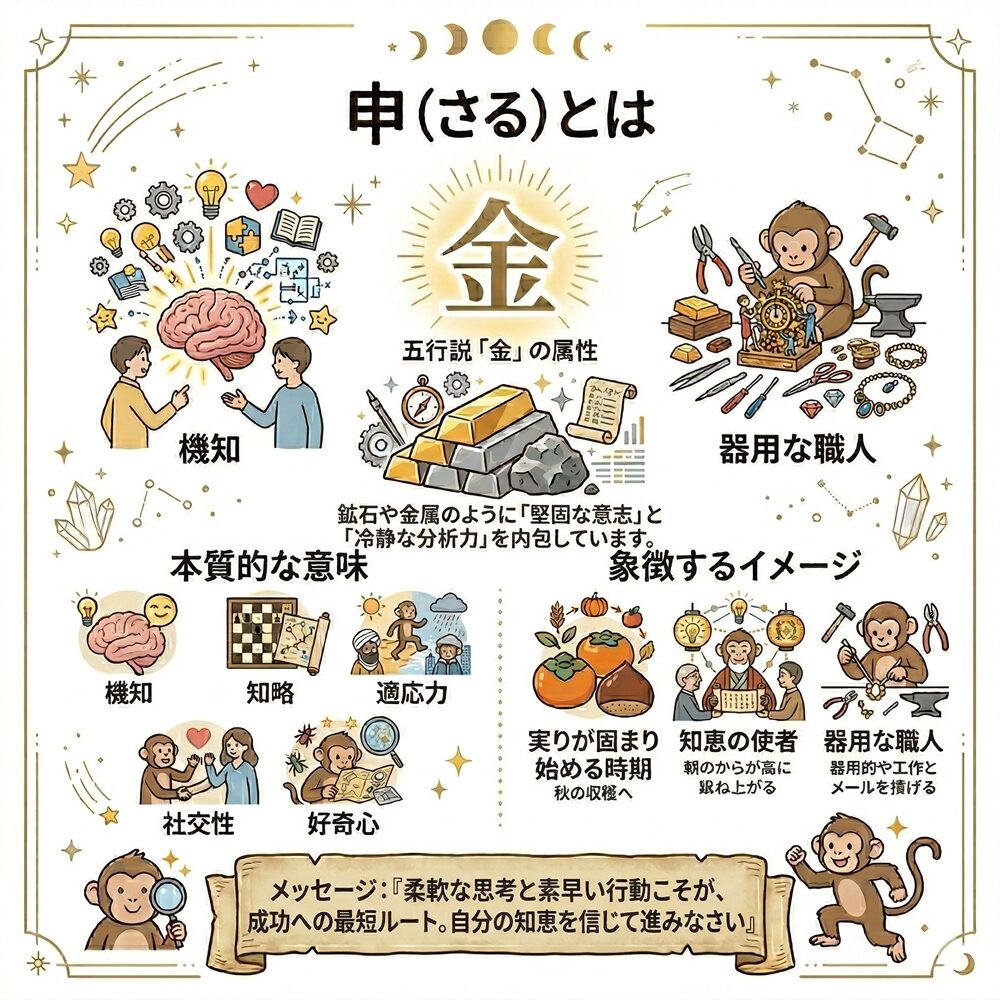 十二支の申（さる）の意味とは？知恵と機転、運気を切り拓く力を解説