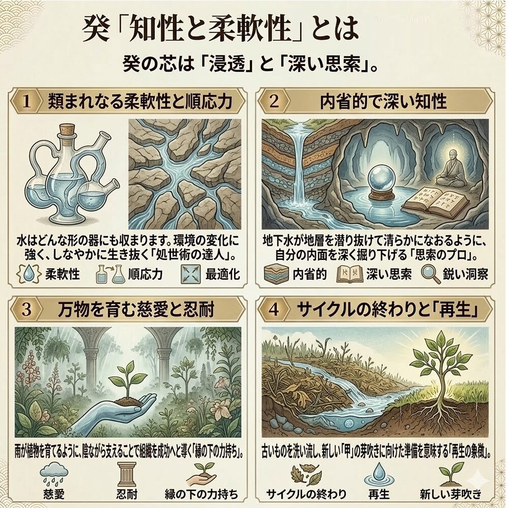 癸（みずのと）とは？｜すべてを癒やし、種に命を宿す「慈愛の雨」