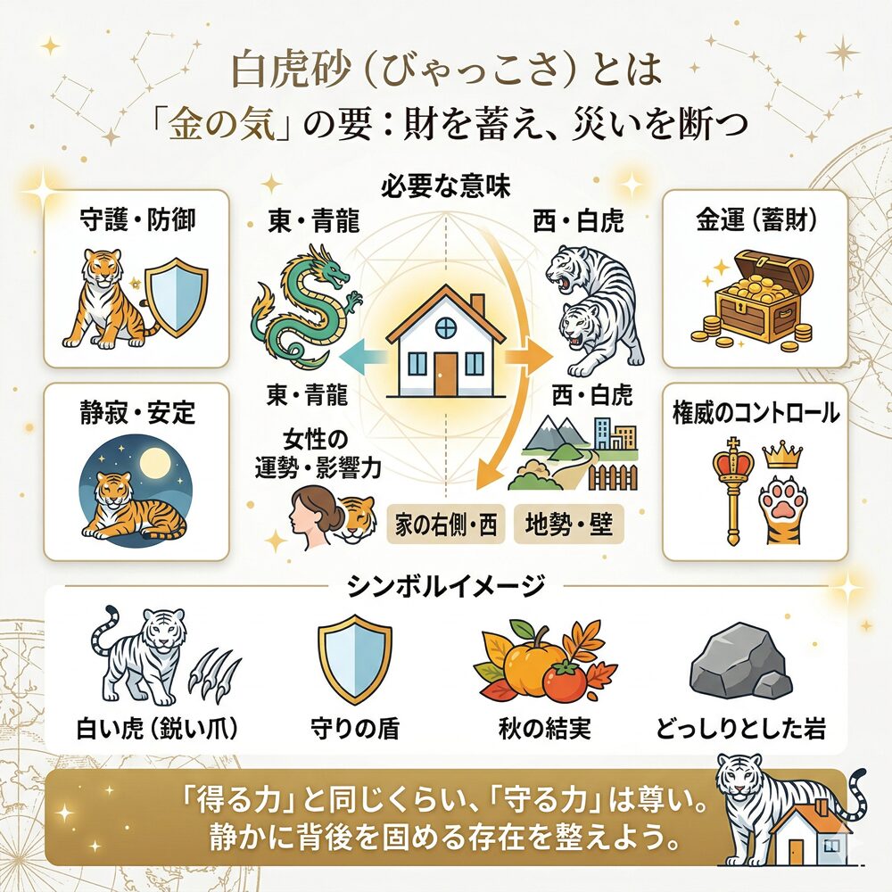 白虎砂（びゃっこさ）の意味とは？西の守護神と「守りの気」で人生を安定させる方法