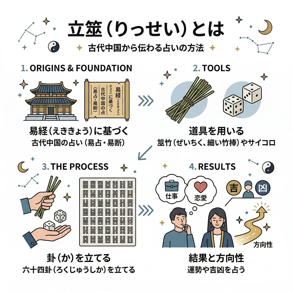 立筮（りっせい）とは？易占で運命を導き出す「卦を立てる」儀式と手順を解説