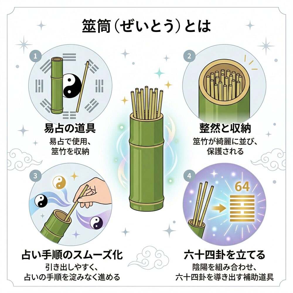 筮筒（ぜいとう）とは？易占の道具「筮竹」を操る作法と開運を導く役割