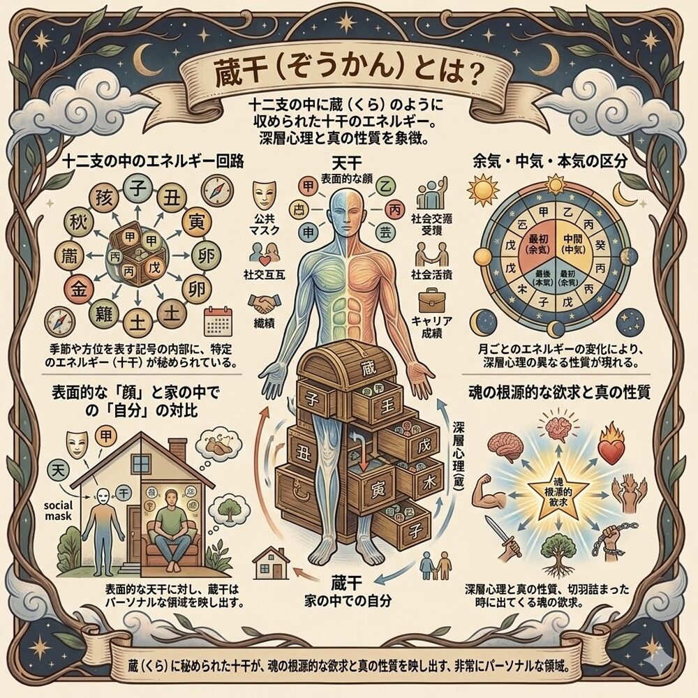 蔵干（ぞうかん）完全ガイド｜十二支に隠された「魂の本音」と潜在能力