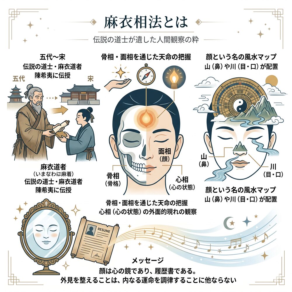 麻衣相法（まいそうほう）の意味とは？顔に刻まれた「運命の地図」を読み解く究極の相法