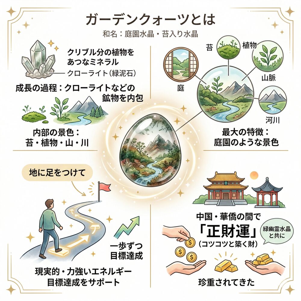 ガーデンクォーツとは？庭園水晶が持つ癒しの意味と効果、浄化方法を解説