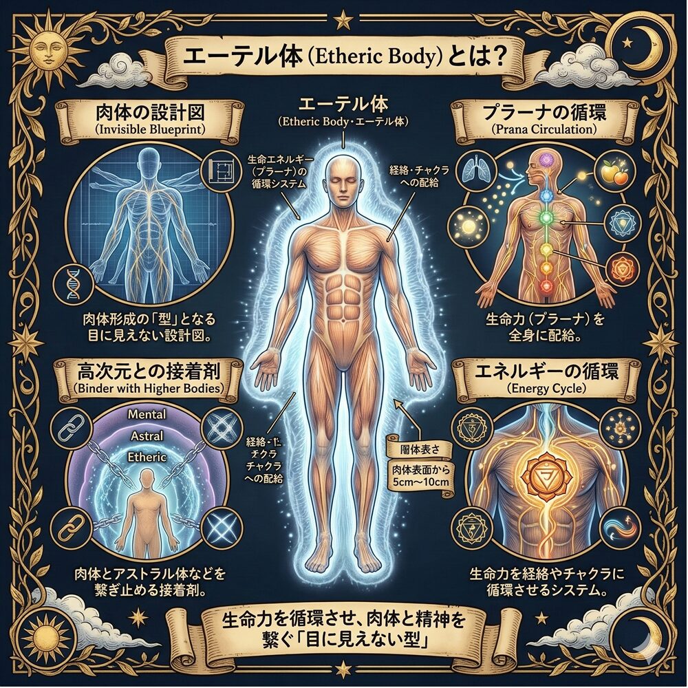 エーテル体（Etheric Body）完全ガイド｜肉体を支える「生命エネルギー」の設計図