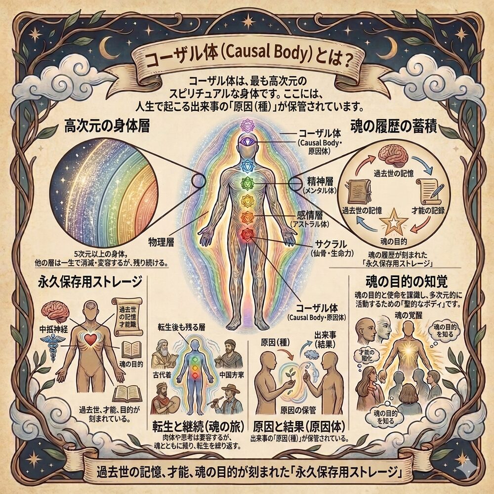 コーザル体（Causal Body）完全ガイド｜魂の記憶とカルマを司る「運命の設計図」