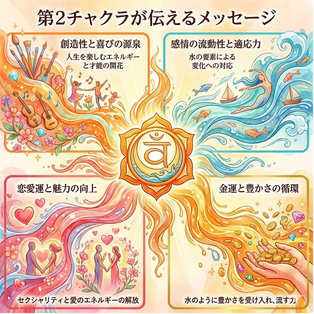第2チャクラ（スワーディシュターナ）のスピリチュアルな意味｜創造性と感情の豊かさを繋ぐ命の源泉
