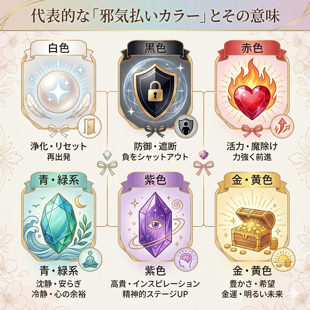 邪気を払う色って何色？色を上手に楽しく選んで運気アップを目指す！シーン別に紹介