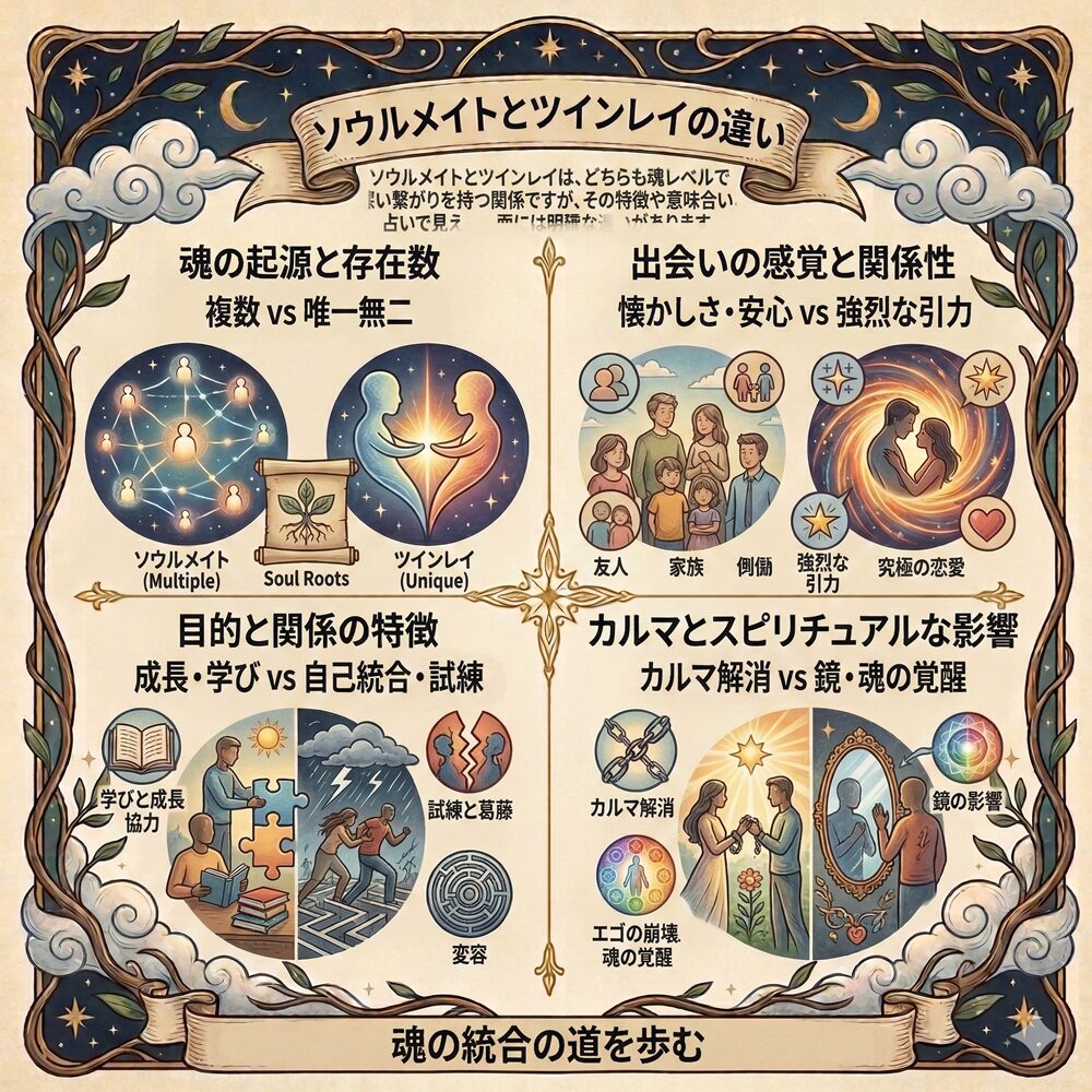ソウルメイトとツインレイの違い｜運命の絆を見極める7つの視点