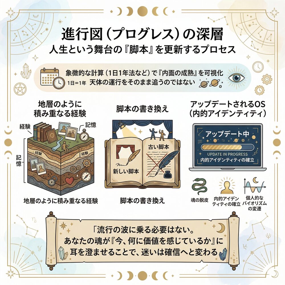 進行図（プログレス）の深層：魂の成熟度を知り「人生の主導権」を取り戻す方法
